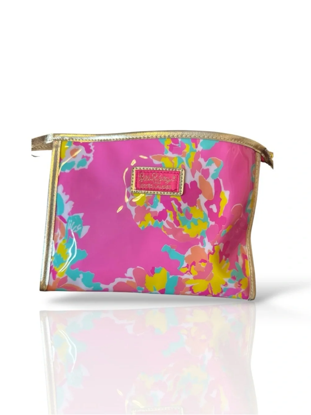 Lilly Pulitzer Cosmetic Pouch with Gold Trim